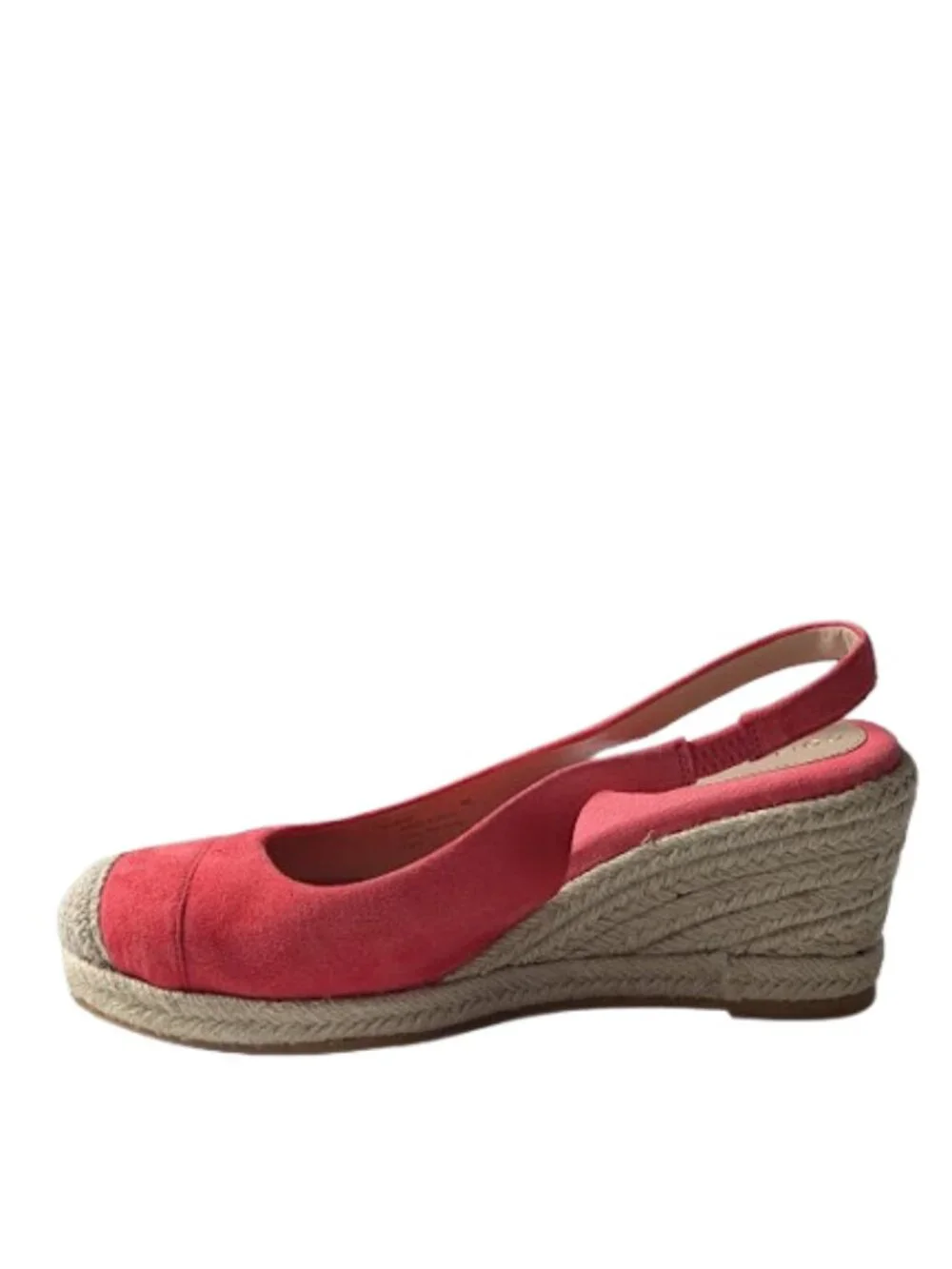 Cole Haan Orange Red Suede Ankle-Strap Espadrille Wedge Slingback Sandal Size 9